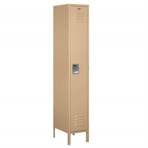 Salsbury Industries 51168TN-U Extra Wide Standard Metal Locker - Single Tier - 1 Wide - 6 Feet High - 18 Inches Deep - Tan - Unassembled