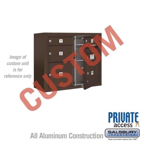 Salsbury Industries 3806D-CZFP 6 Door Height Unit 24.5 in. Front Loading & Private Access, Surface Mounted 4C Horizontal Mailbox Unit, Bronze