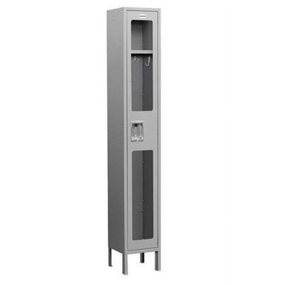 Salsbury Industries S-61162GY-U 6 ft. H x 12 in. D See-Through Metal Locker - Single Tier - 1 Wide - Unassembled - Gray