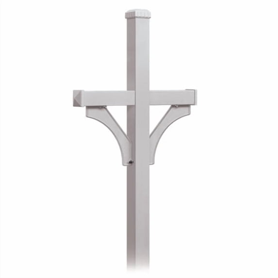 Deluxe Post - 2 Sided - In-Ground Mounted - for Roadside Mailboxes - Silver