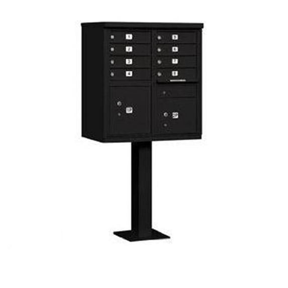 Cluster Box Unit with 8 Doors and 2 Parcel Lockers in Black with USPS Access Type I