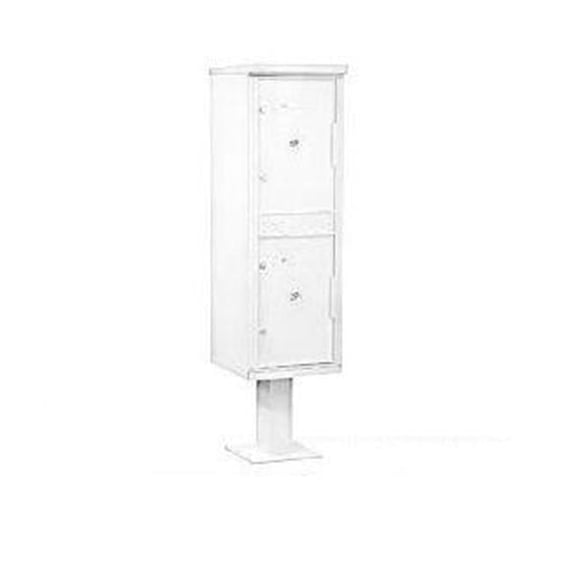 Outdoor Parcel Locker with 2 Compartments in White with USPS Access Type I