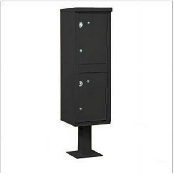Outdoor Parcel Locker with 2 Compartments in Black with USPS Access Type I