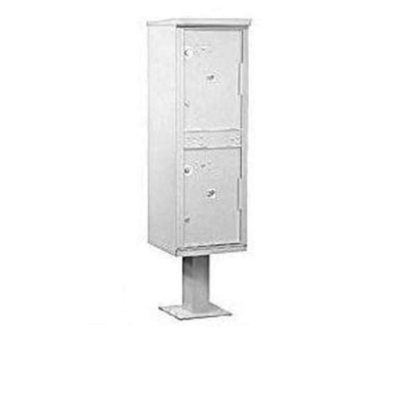 Outdoor Parcel Locker with 2 Compartments in Gray with USPS Access Type I