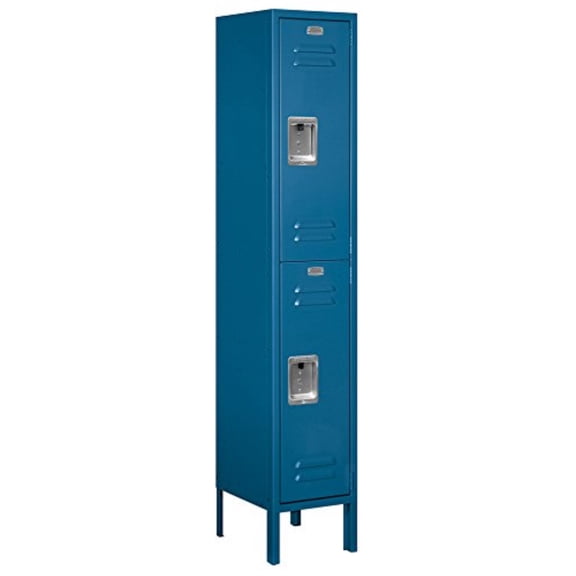 Salsbury Industries 62152BL-A 12 in. W x 66 in. H x 12 in. D Standard Metal Locker-Double Tier-1 Wide-Blue-Assembled