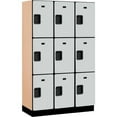 thumbnail image 1 of 15" Wide Triple Tier Designer Wood Locker - 3 Wide - 6 Feet High - 18 Inches Deep - Gray, 1 of 4