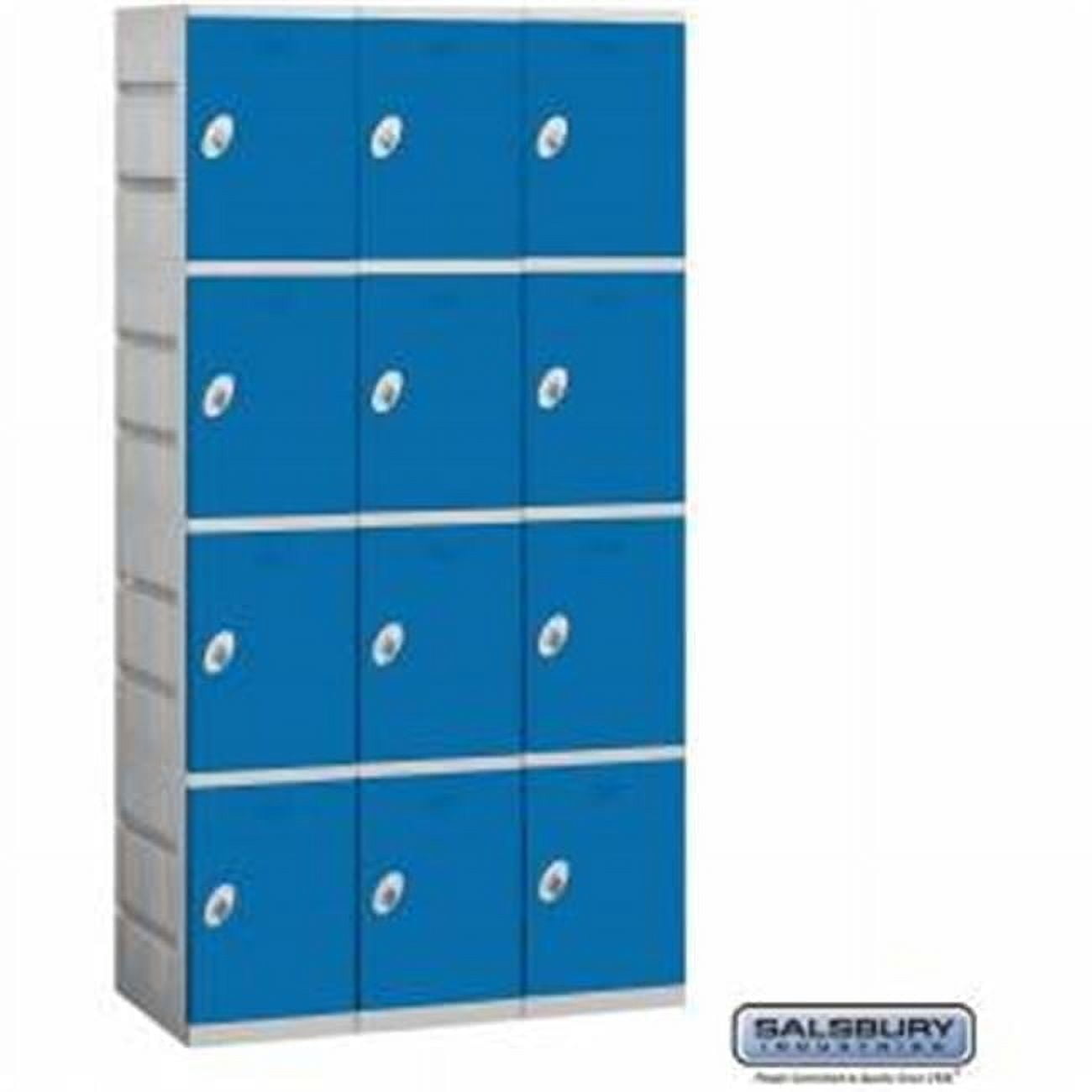 Blue High-Grade Plastic Four Tier Locker Unit