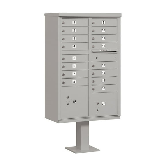 Salsbury Industries 3316GRY-U Cluster Box Unit - 16 A Size Doors - Type III - Gray - USPS Access