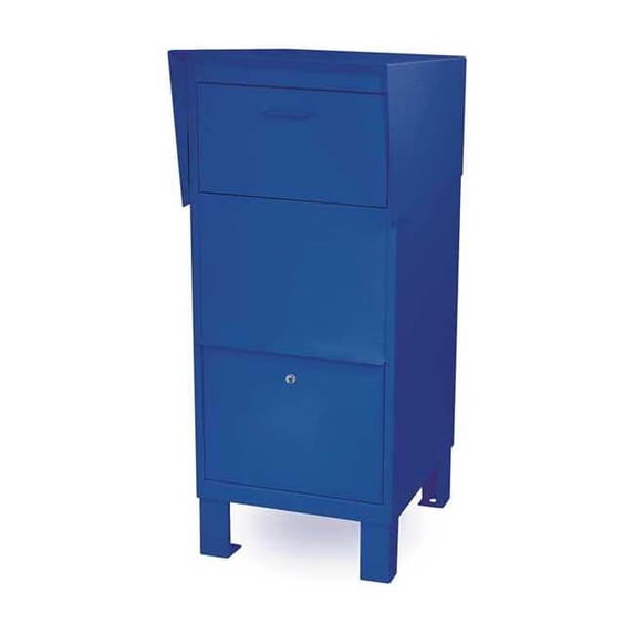 Courier Box, Blue, Powder Coated, 1 Doors, Free Standing, -