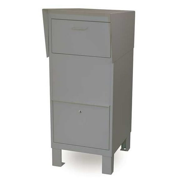 Courier Box, Gray, Powder Coated, 1 Doors, Free Standing, -