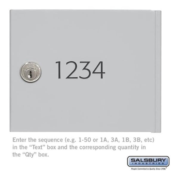 Salsbury Industries Custom Door Engraving & Black Filled for Cell Phone Storage Locker Door, Aluminum