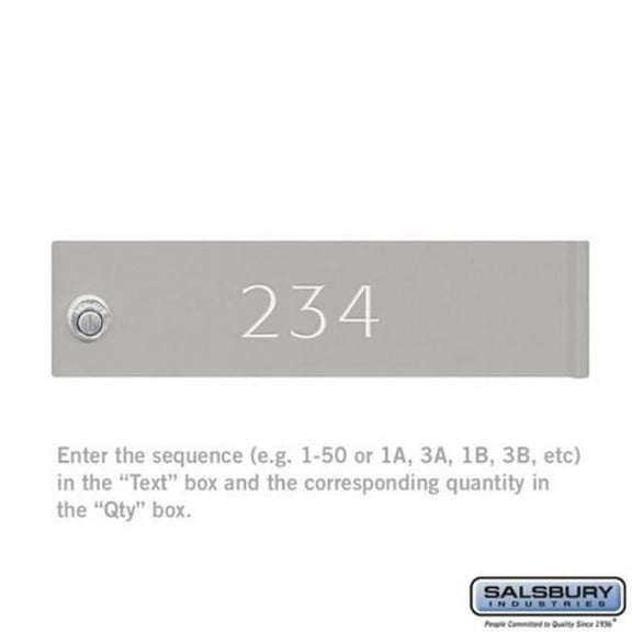 Salsbury Industries Custom Door Engraving Cluster Box Unit & CBU Parcel Locker Door, Gray - Regular