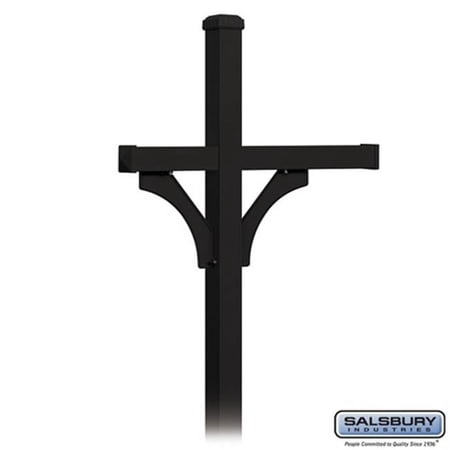 Salsbury Industries Deluxe Mailbox Post, 2-Sided For 3 Mailboxes, In-Ground Mounted