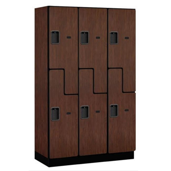 Extra Wide Mahogany Wood Gym Locker with Shelves - 76"H x 45"W