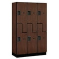 thumbnail image 1 of 15" Wide Double Tier 'S' Style Designer Wood Locker - 3 Wide - 6 Feet High - 18 Inches Deep - Mahogany, 1 of 6