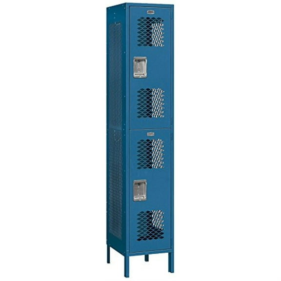 Salsbury Industries 82168BL-U 18 in. D Extra Wide Vented Metal Locker-Double Tier-1 Wide -Blue-Unassembled