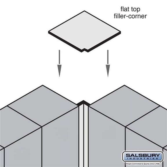 Salsbury Industries 44439RO Flat Top Filler - Corner for 24 in. Deep Premier Wood Locker - Red Oak