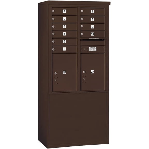 Salsbury Industries 3911D-10ZFP Free Horizontal Stand Alone Mailbox, Bronze