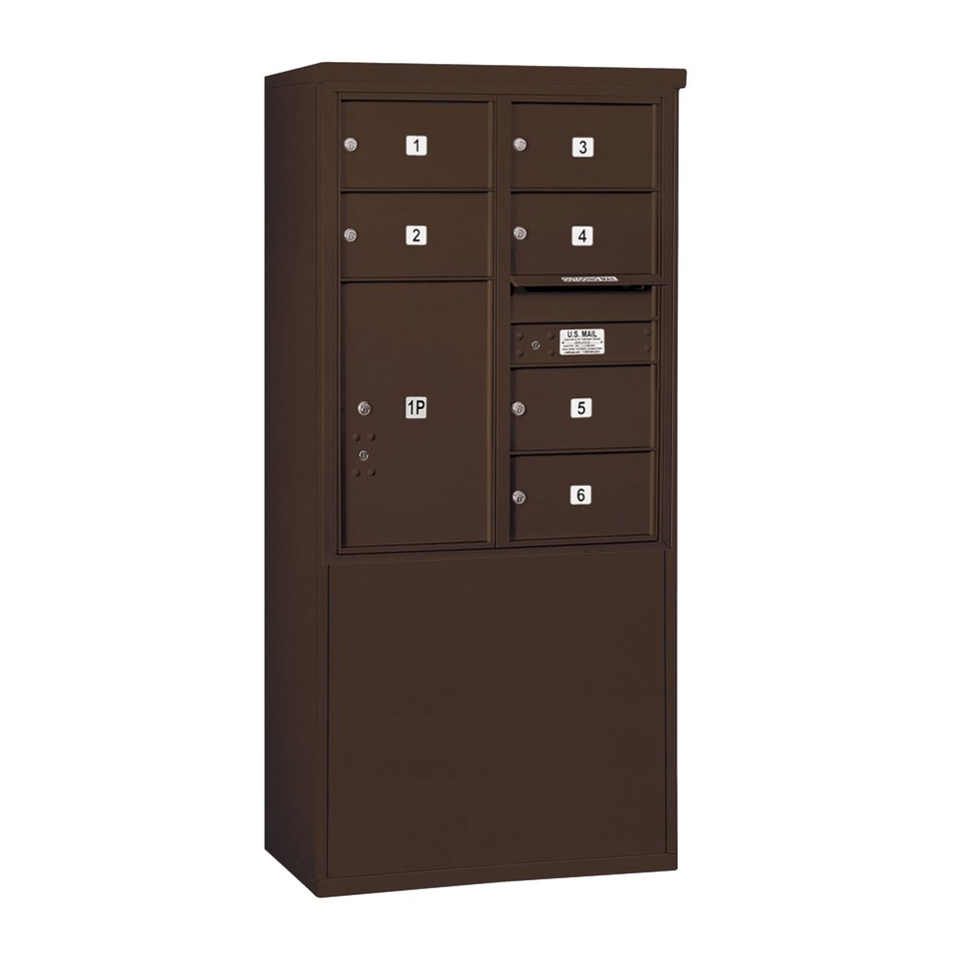 10 Door High Free-Standing 4C Horizontal Mailbox with 6 Doors and 2 ...