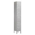 thumbnail image 1 of 12" Wide Six Tier Box Style Standard Metal Locker - 1 Wide - 6 Feet High - 12 Inches Deep - Gray - Assembled, 1 of 4