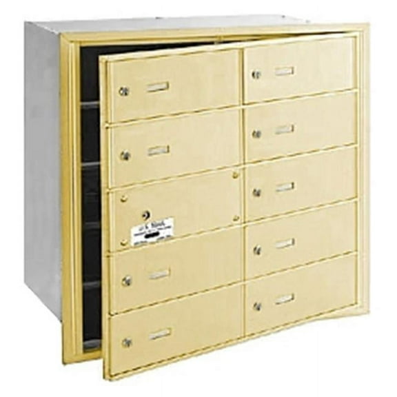 4B+ Horizontal Mailbox (Includes Master Commercial Lock) - 10 B Doors (9 usable) - Sandstone - Front Loading - Private Access