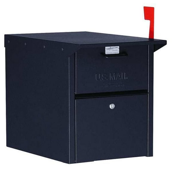 Mail Chest, Black, Powder Coated, 1 Doors, Pedestal, -