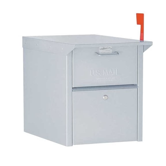 Mail Chest, Gray, Powder Coated, 1 Doors, Pedestal, -