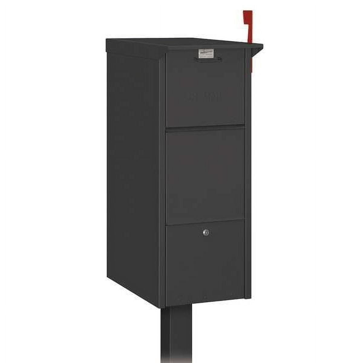 Black Aluminum Lockable Pedestal Mail Package Drop