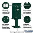 thumbnail image 1 of Salsbury Industries Pedestal Mounted 3 Units 5 Door Front Load 4C Horizontal Cluster Box Unit with 1 Parcel Locker, 1 of 7