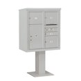 thumbnail image 1 of Salsbury Industries Pedestal Mounted 4 Unit 6 Door Front Load 4C Horizontal Cluster Box Unit with 1 Parcel Locker, 1 of 6