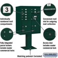 thumbnail image 1 of Salsbury Industries Pedestal Mounted Units 11 Door Front Load 4C Horizontal Cluster Box Unit with 2 Parcel Lockers, 1 of 7
