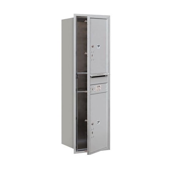 Salsbury Industries Recessed Private Aluminum 3 Unit 4C Horizontal Parcel Locker