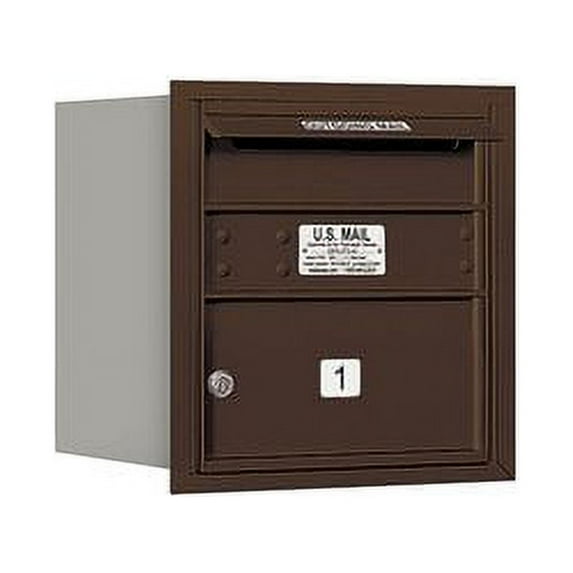 Salsbury Industries Recessed USPS 2 Door Rear Load 4C Horizontal Mail Center with 1 Parcel Locker