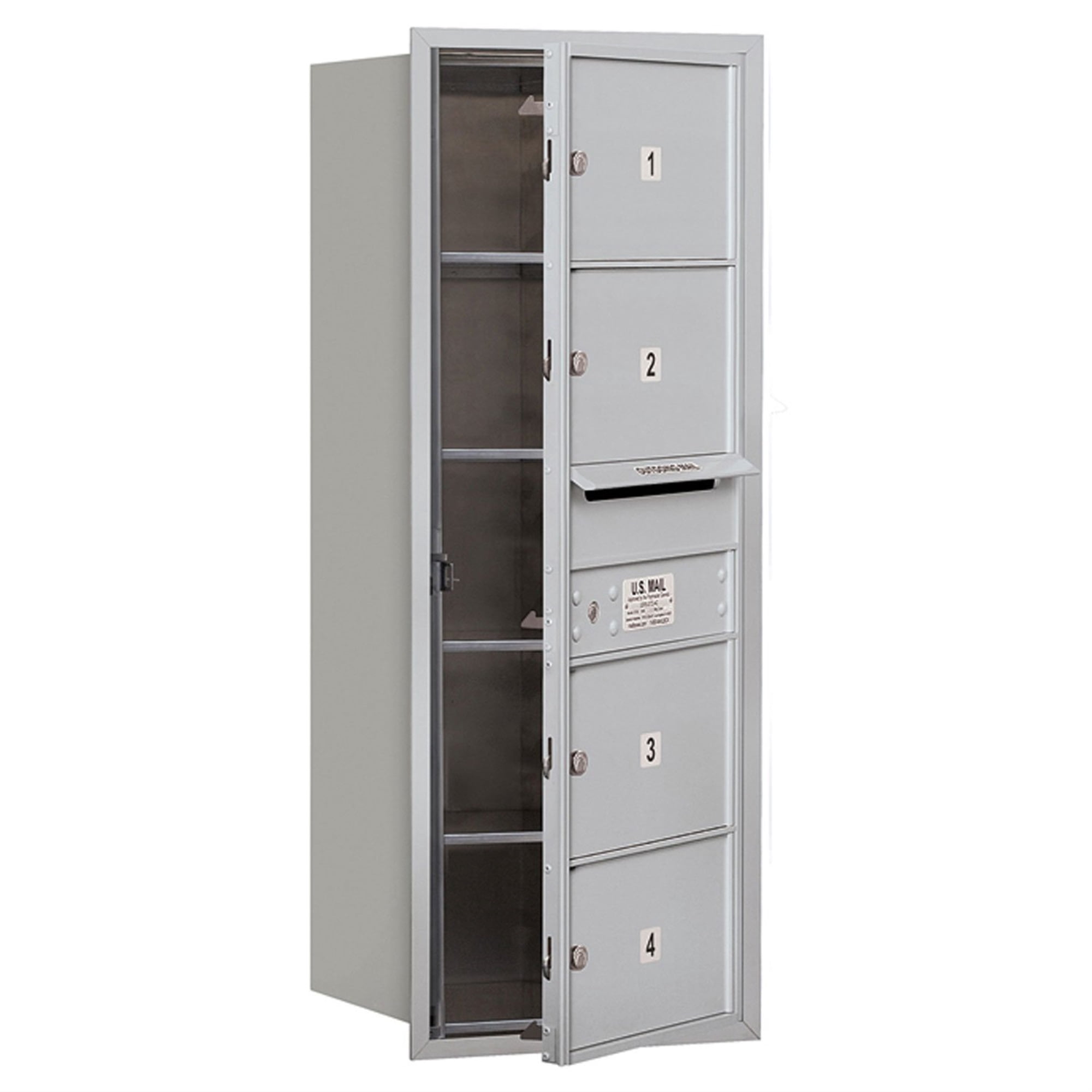 10 Door High Recessed Mounted 4C Horizontal Mailbox with 4 Doors and 1 ...
