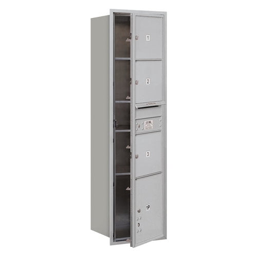 Salsbury Industries Recessed USPS 5 Door Front Load 4C Horizontal Mail Center with 1 Parcel Locker
