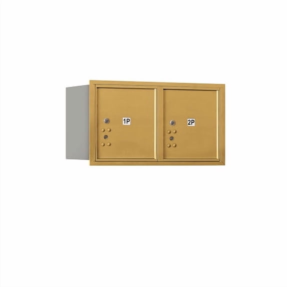 Salsbury Industries Recessed USPS Aluminum 2 Unit 4C Horizontal Mailbox Parcel Locker