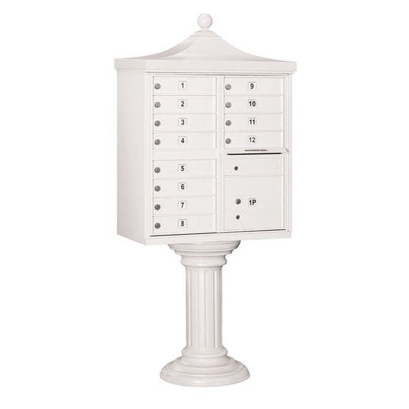 Regency Decorative Cluster Box Unit - 12 A Size Doors - Type II - White - USPS Access