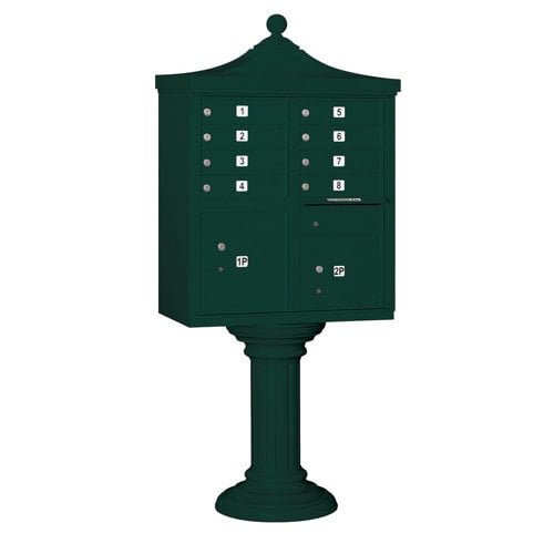 Regency Decorative Cluster Box Unit - 8 A Size Doors - Type I - Green - USPS Access