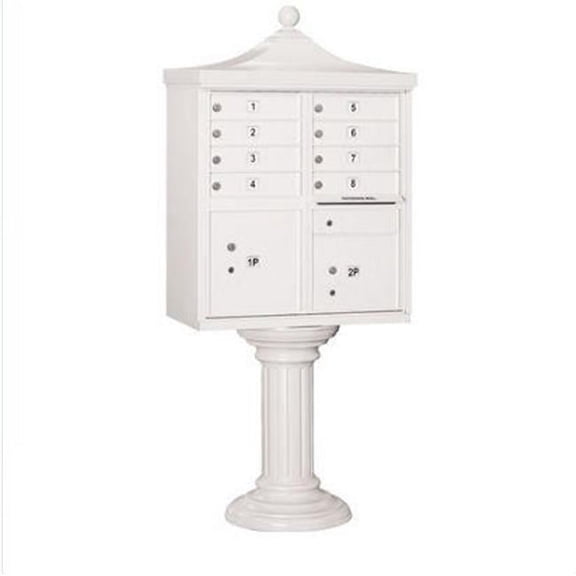 Salsbury Industries 3308R-WHT-U Regency Decorative CBU - 8 A Size Doors - Type I - White - USPS Access