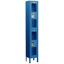 Salsbury Industries S-62162BL-A 6 ft. H x 12 in. D See-Through Metal Locker - Double Tier - 1 Wide - Assembled - Blue