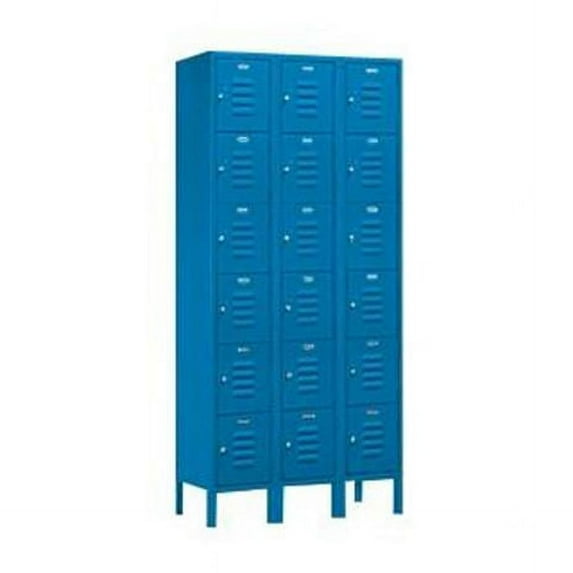 Salsbury Industries 66365BL-U 36 in. W x 78 in. H x 15 in. D Standard Metal Locker-Six Tier Box Style Bridge-1 Wide-Blue-Unassembled