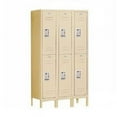 thumbnail image 1 of 12" Wide Double Tier Standard Metal Locker - 3 Wide - 5 Feet High - 18 Inches Deep - Tan - Unassembled, 1 of 4