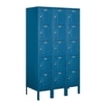 thumbnail image 1 of 12" Wide Five Tier Box Style Standard Metal Locker - 3 Wide - 5 Feet High - 18 Inches Deep - Blue - Unassembled, 1 of 3
