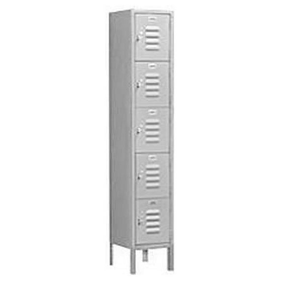 Salsbury Industries 65152GY-U 12 in. W x 66 in. H x 12 in. D Standard Metal Locker-Five Tier Box Style-1 Wide-Gray-Unassembled