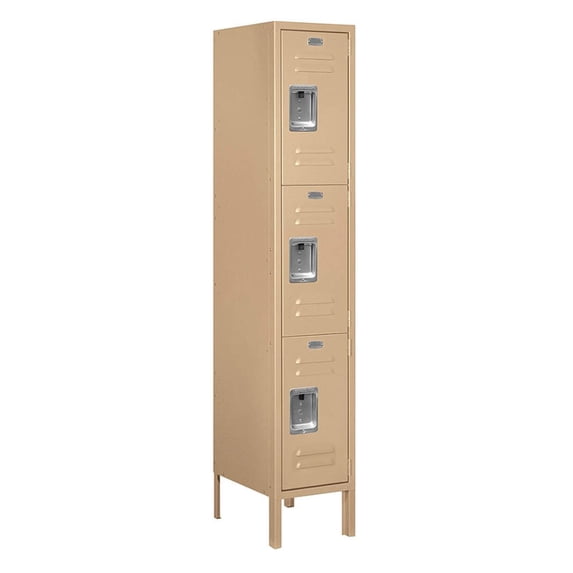 Standard Metal Locker - Triple Tier - 1 Wide - 5 Feet High - 15 Inches ...