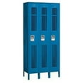 thumbnail image 1 of 12" Wide Single Tier Vented Metal Locker - 3 Wide - 6 Feet High - 18 Inches Deep - Blue - Assembled, 1 of 3
