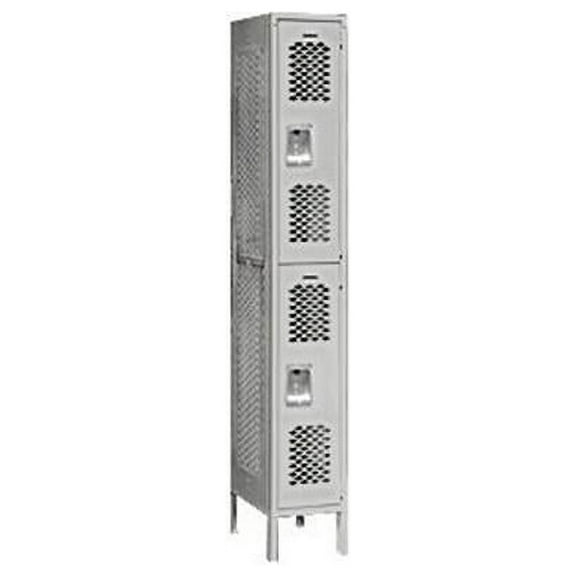 Salsbury Industries 72162GY-A 12 in. W x 78 in. H x 12 in. D Vented Metal Locker-Double Tier-1 Wide-Gray-Assembled