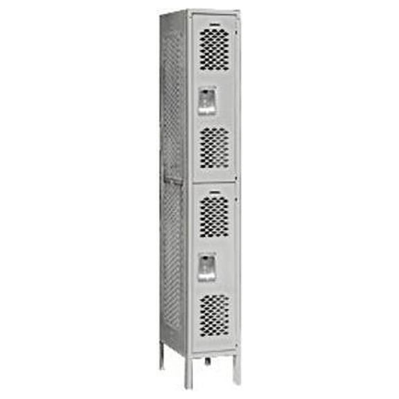 Salsbury Industries 72165GY-U 12 in. W x 78 in. H x 15 in. D Vented Metal Locker-Double Tier-1 Wide-Gray-Unassembled