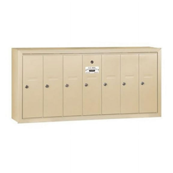 Vertical Mailbox (Includes Master Commercial Lock) - 7 Doors - Sandstone - Surface Mounted - Private Access