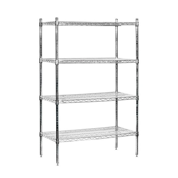 Salsbury Industries 9538S-CHR 36 inch W x 63 inch H x 18 inch D Wire Shelving - Stationary - Chrome